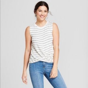 A New Day Stripe Twist Front Tank